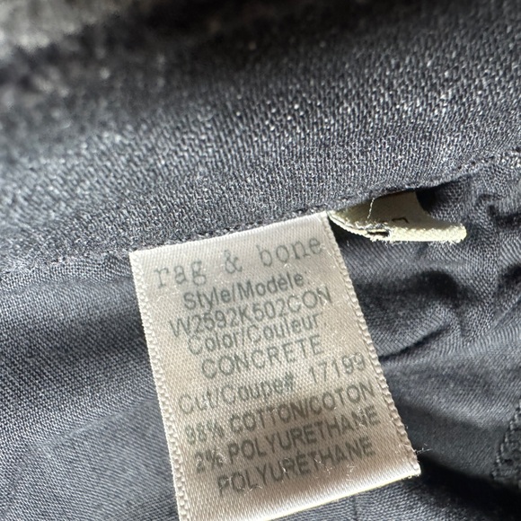 Rag & Bone DRE Capri Concrete Faded Black Boho Raw Hem Zip Fly Jeans Size 27 - Picture 16 of 16